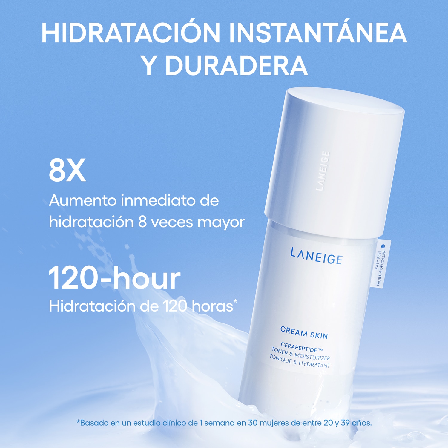 CREAM SKIN TONER & MOISTURIZER WITH CERAMIDES AND PEPTIDES (TÓNICO E HIDRATANTE PARA LA PIEL)